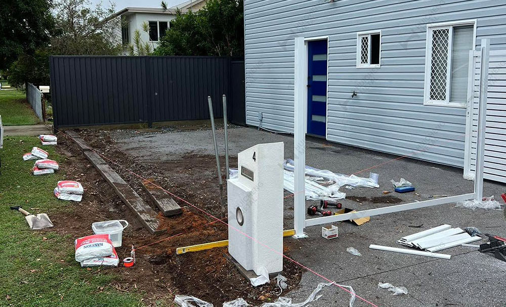Driveway fence installation
